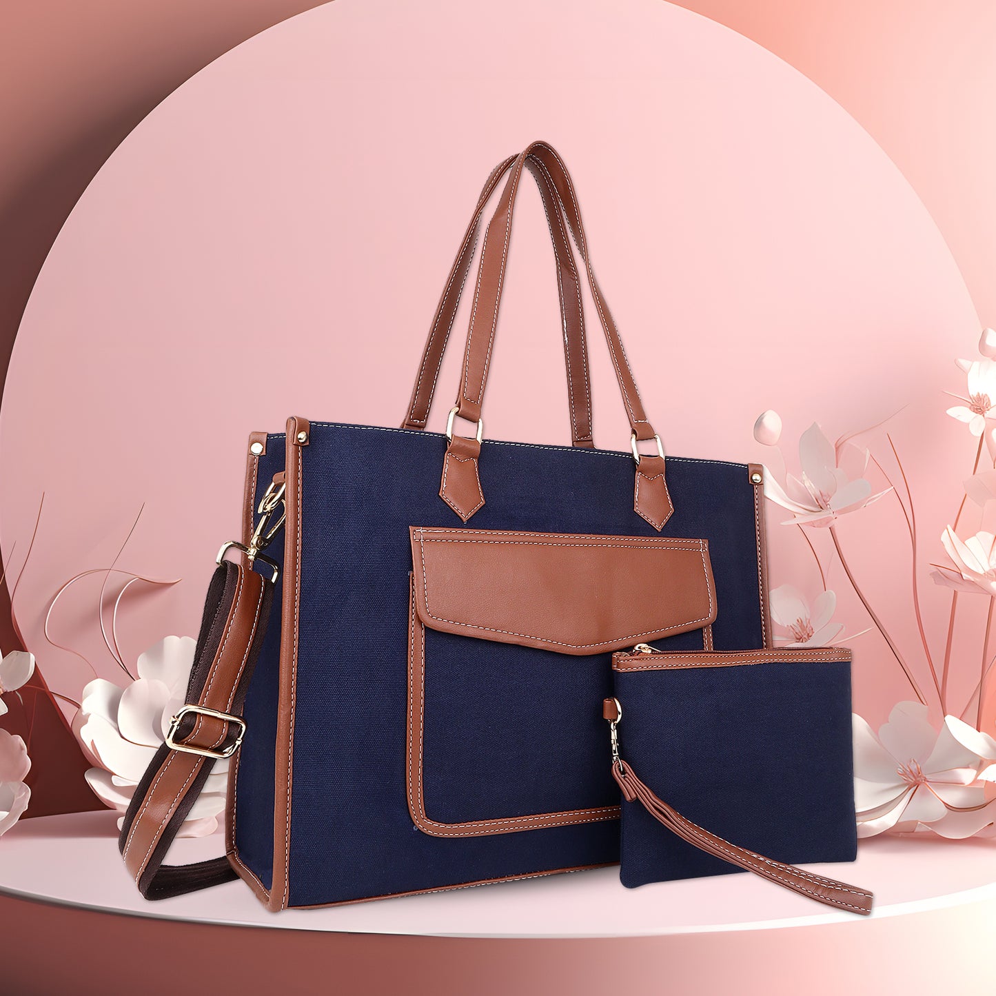 Canvas Laptop Tote Bag 14 Inch Casual Briefcase Handbag
