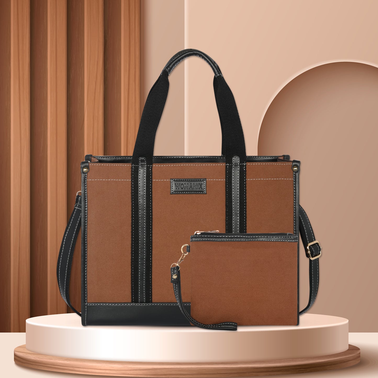 Canvas Laptop Tote Bag 14 inch Casual Briefcase Handbag