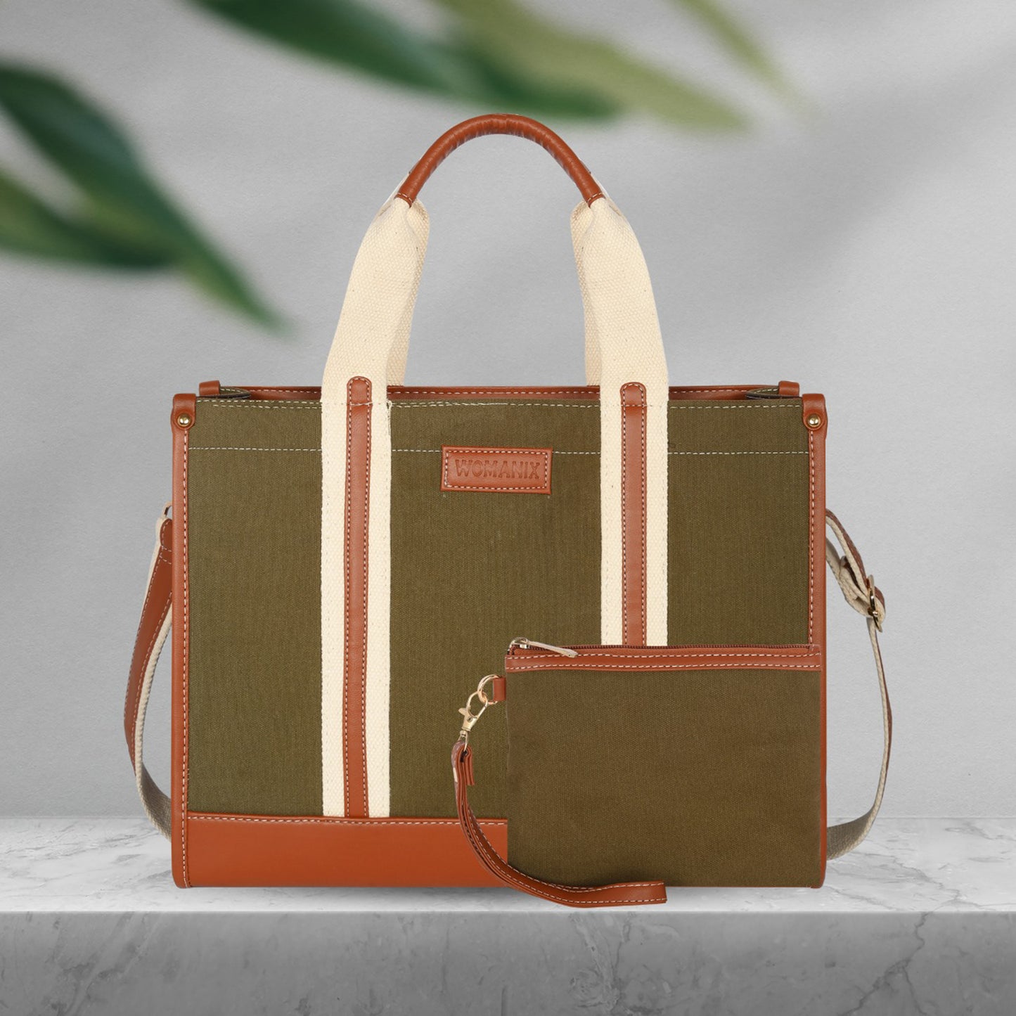 Canvas Laptop Tote Bag 14 inch Casual Briefcase Handbag