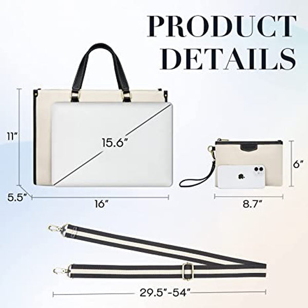 Canvas Laptop Tote Bag 14 Inch Casual Briefcase Handbag