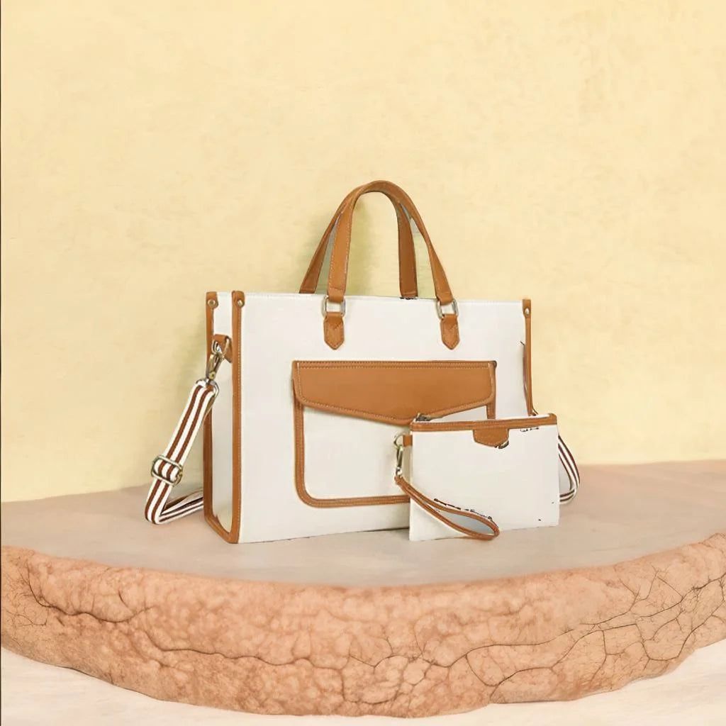 Canvas Laptop Tote Bag 14 Inch Casual Briefcase Handbag