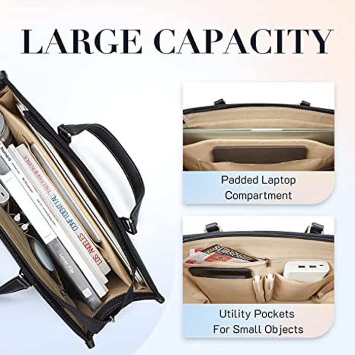 Canvas Laptop Tote Bag 14 Inch Casual Briefcase Handbag