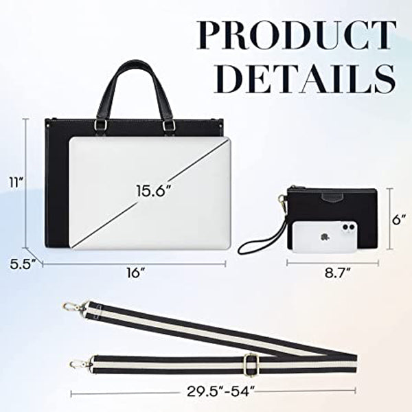 Canvas Laptop Tote Bag 14 Inch Casual Briefcase Handbag
