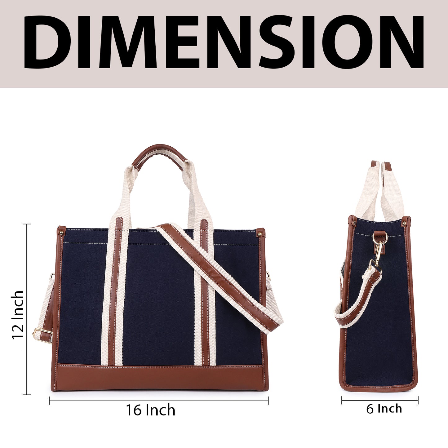 Canvas Laptop Tote Bag 14 inch Casual Briefcase Handbag