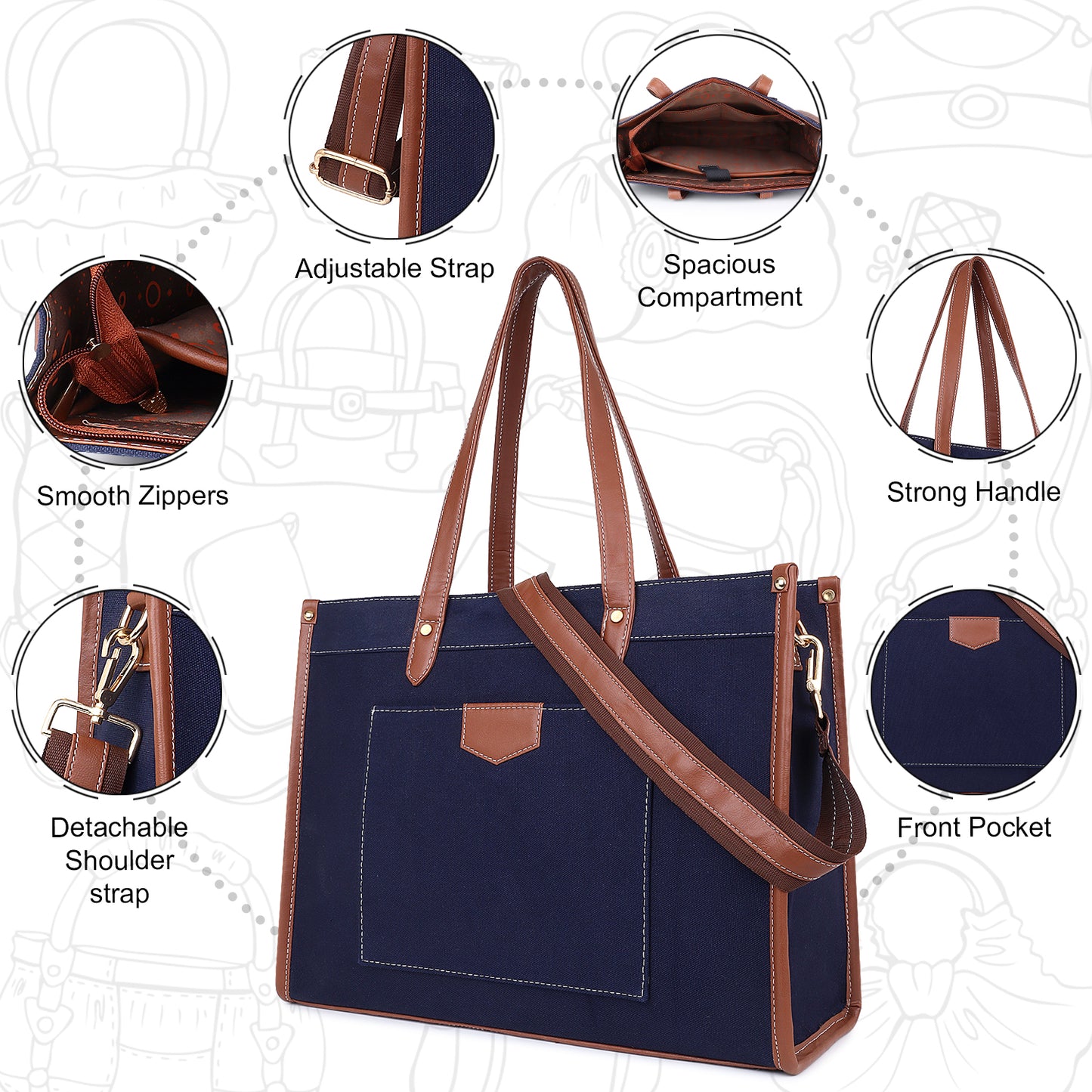 Noir Charm Laptop Tote