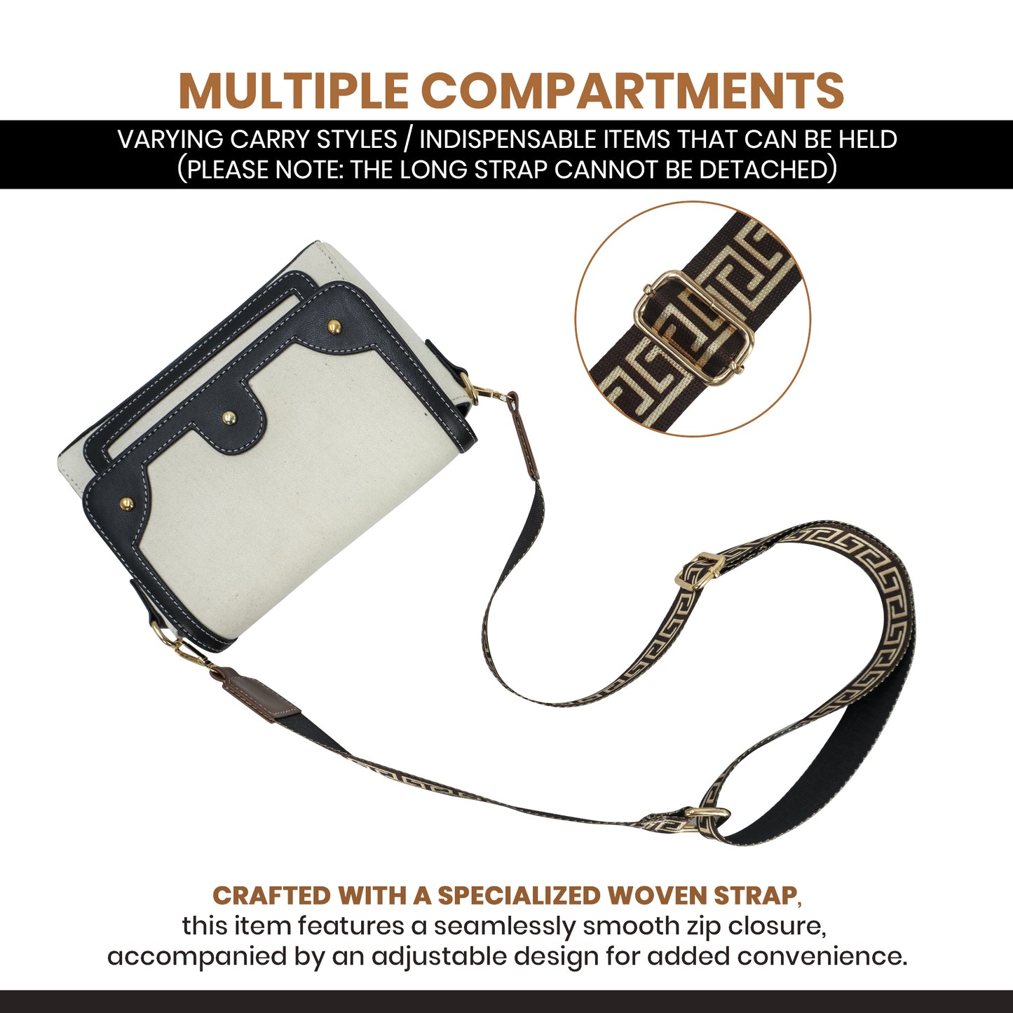 Canvas Sling Bag For Casual Use, Shoulder Sling Bag with Adjustable Strap