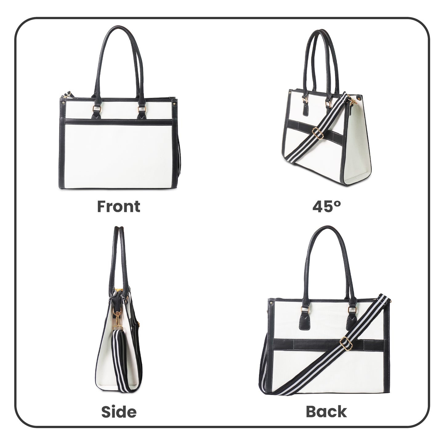 Women Canvas Laptop Tote Bag 14 inch Casual Briefcase Handbag