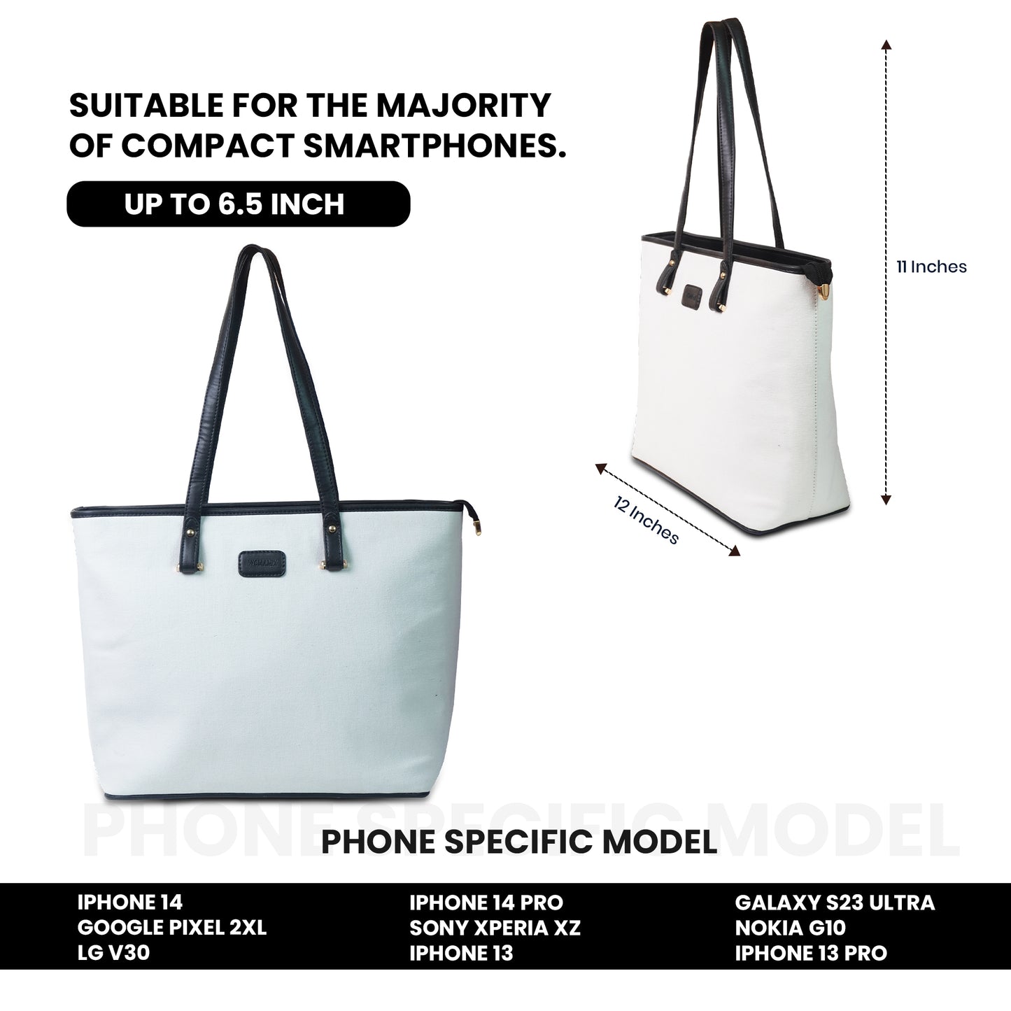 Womanix Canvas Laptop Tote Bag 14 inch Handbag