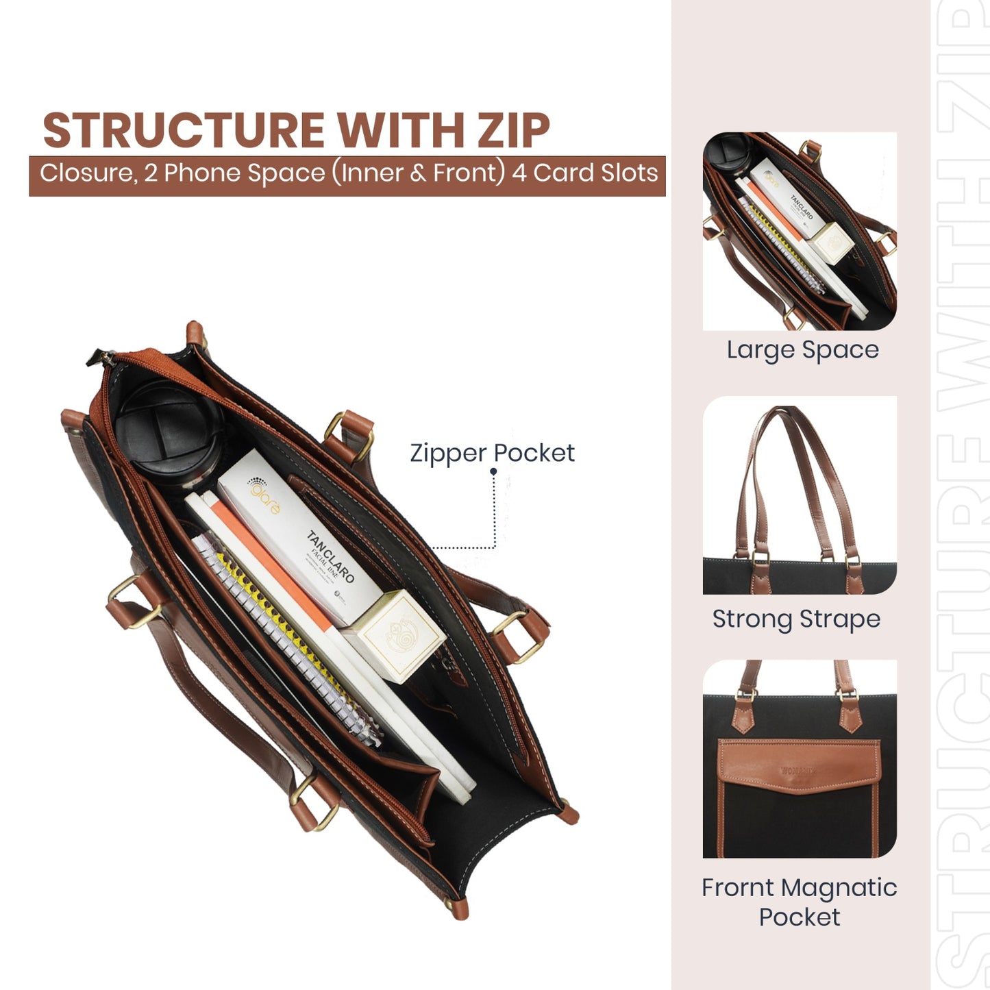 Canvas Laptop Tote Bag 14 Inch Casual Briefcase Handbag