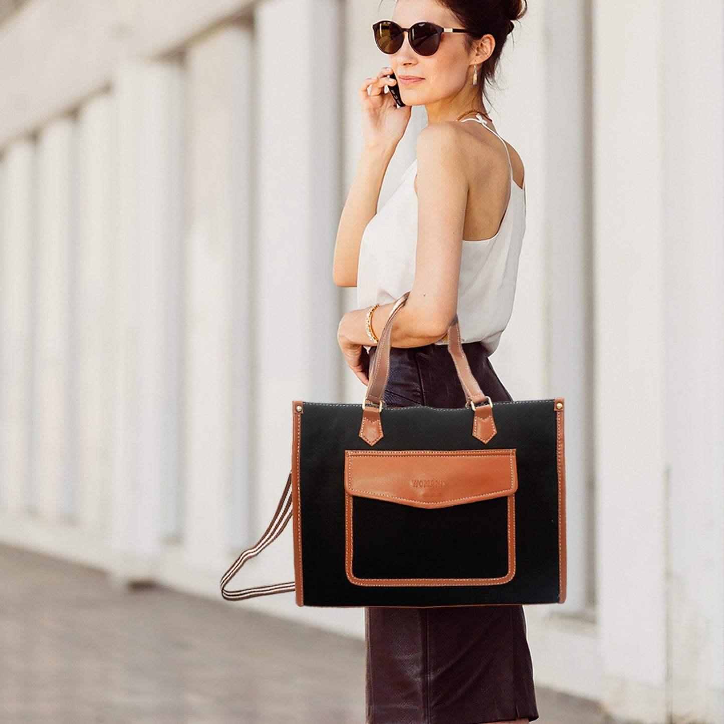 Canvas Laptop Tote Bag 14 Inch Casual Briefcase Handbag