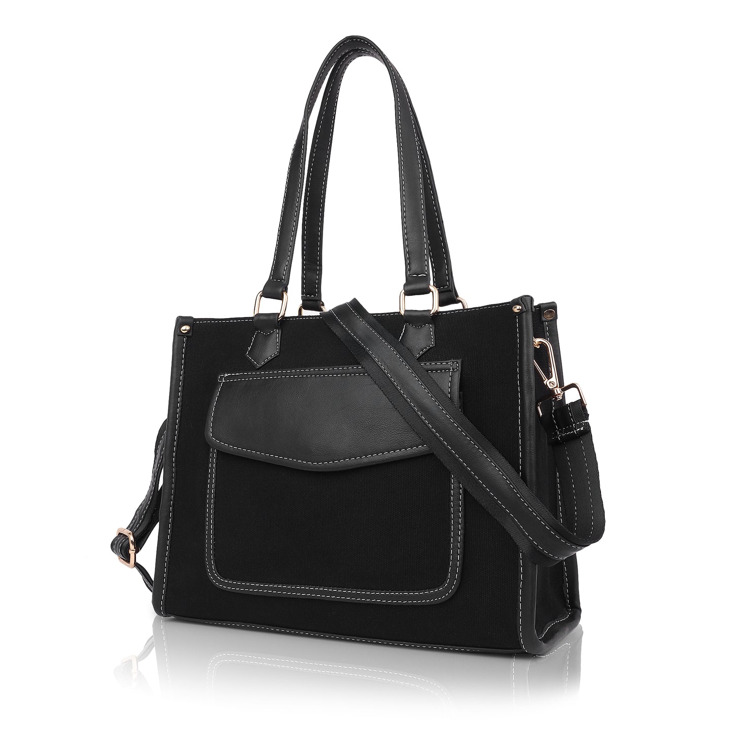Canvas Laptop Tote Bag 12 inch, Casual Small Briefcase Handbag