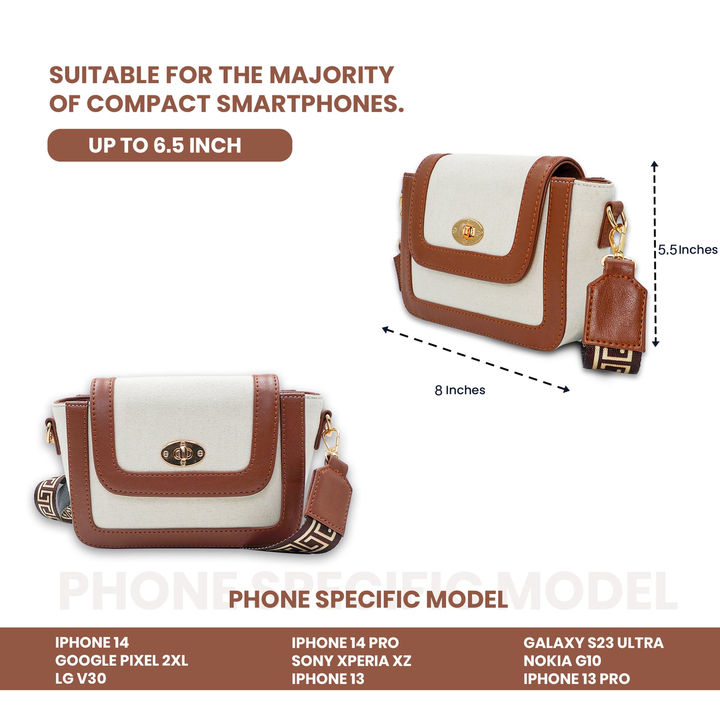Canvas Shoulder Sling Bag with Adjustable Strap, Small Trendy Sling Crossbody Bag