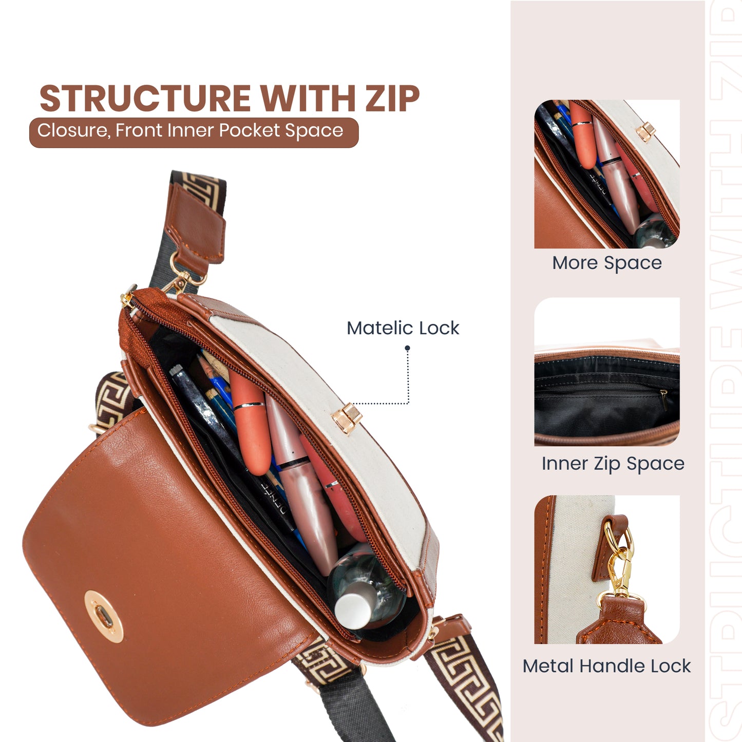 Canvas Shoulder Sling Bag with Adjustable Strap, Small Trendy Sling Crossbody Bag