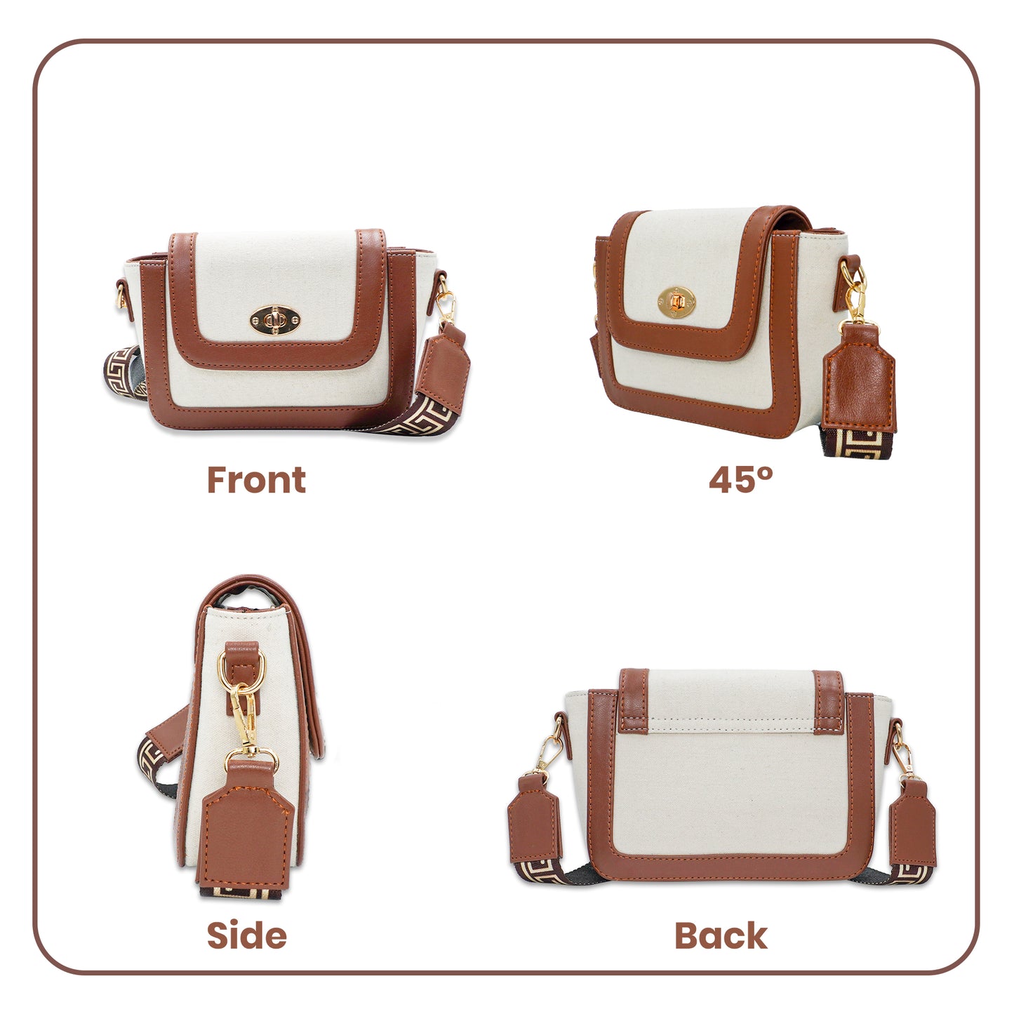Canvas Shoulder Sling Bag with Adjustable Strap, Small Trendy Sling Crossbody Bag