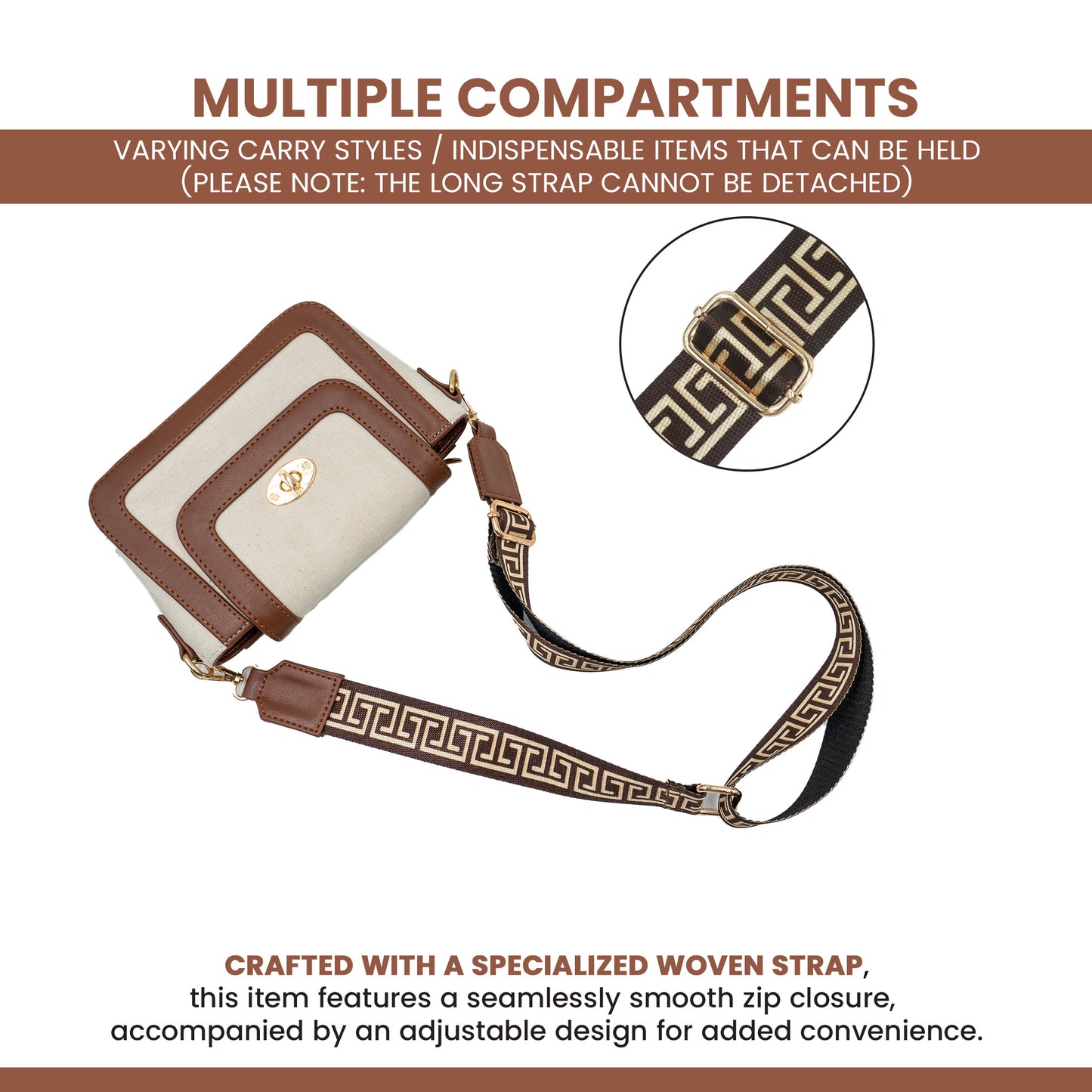 Canvas Shoulder Sling Bag with Adjustable Strap, Small Trendy Sling Crossbody Bag