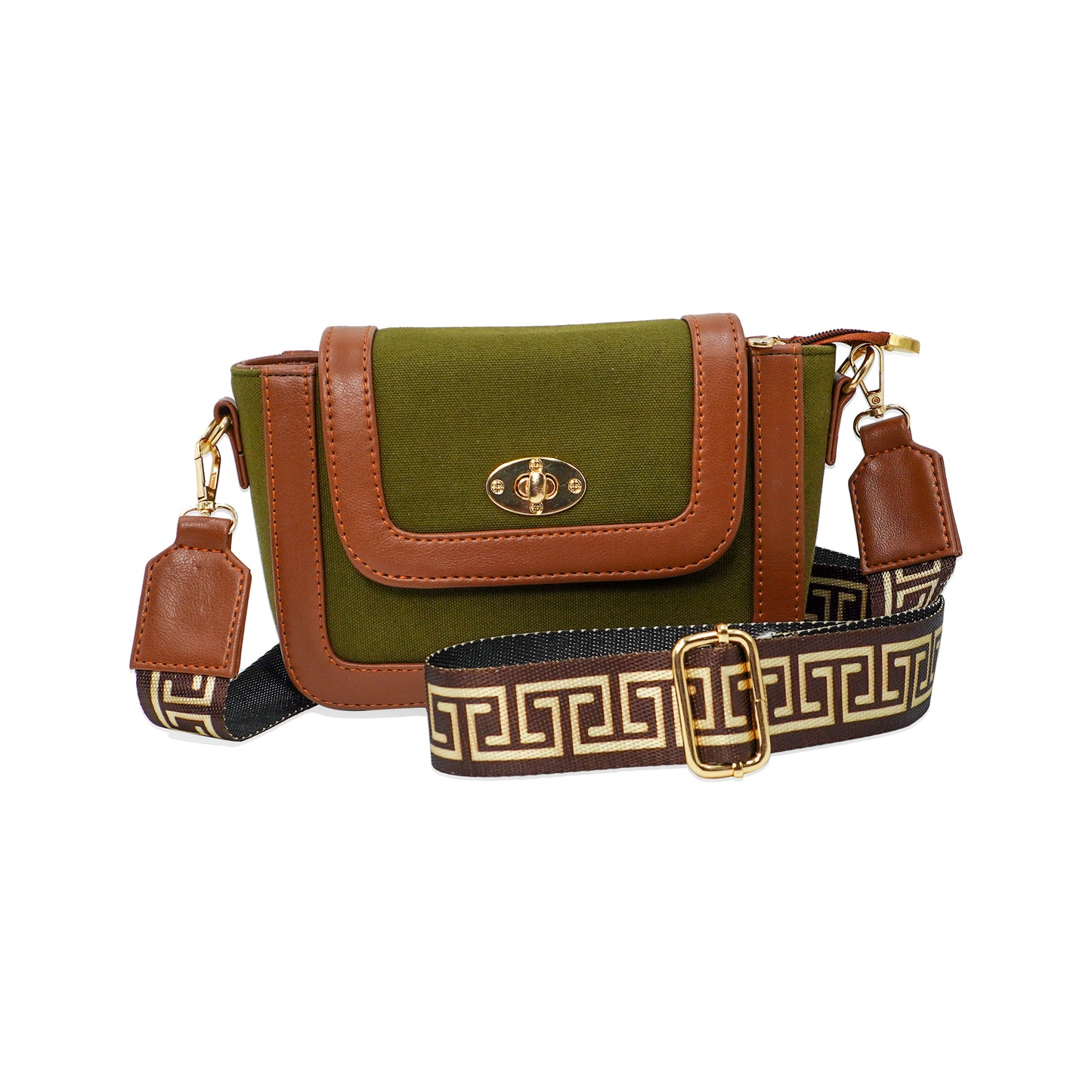 Canvas Shoulder Sling Bag with Adjustable Strap, Small Trendy Sling Crossbody Bag
