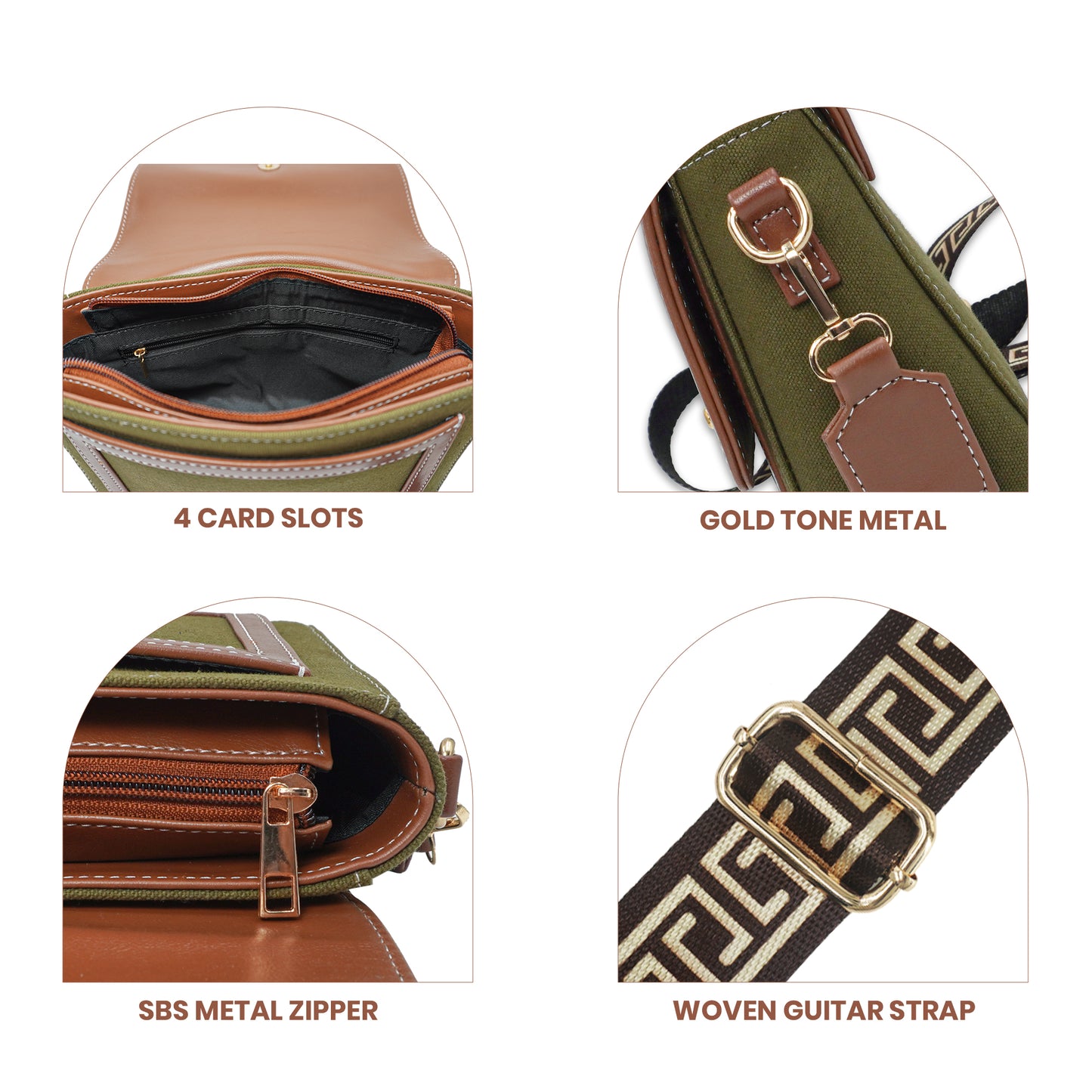 Canvas Sling Bag For Casual Use, Shoulder Sling Bag with Adjustable Strap