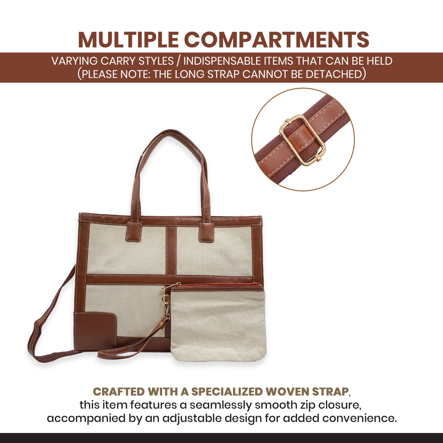Canvas Laptop Tote Bag 14 inch Casual Briefcase Handbag