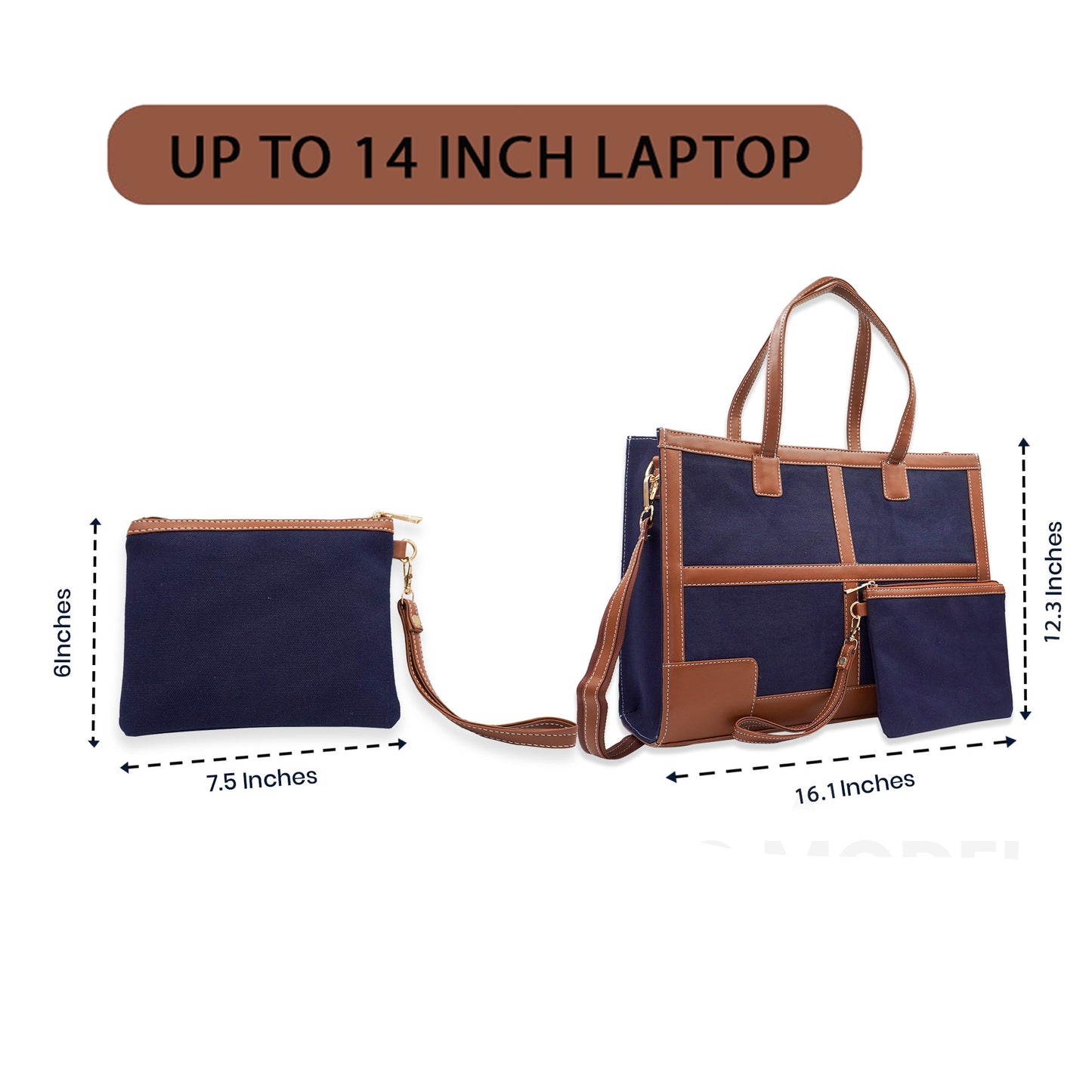 Canvas Laptop Tote Bag 14 inch Casual Briefcase Handbag