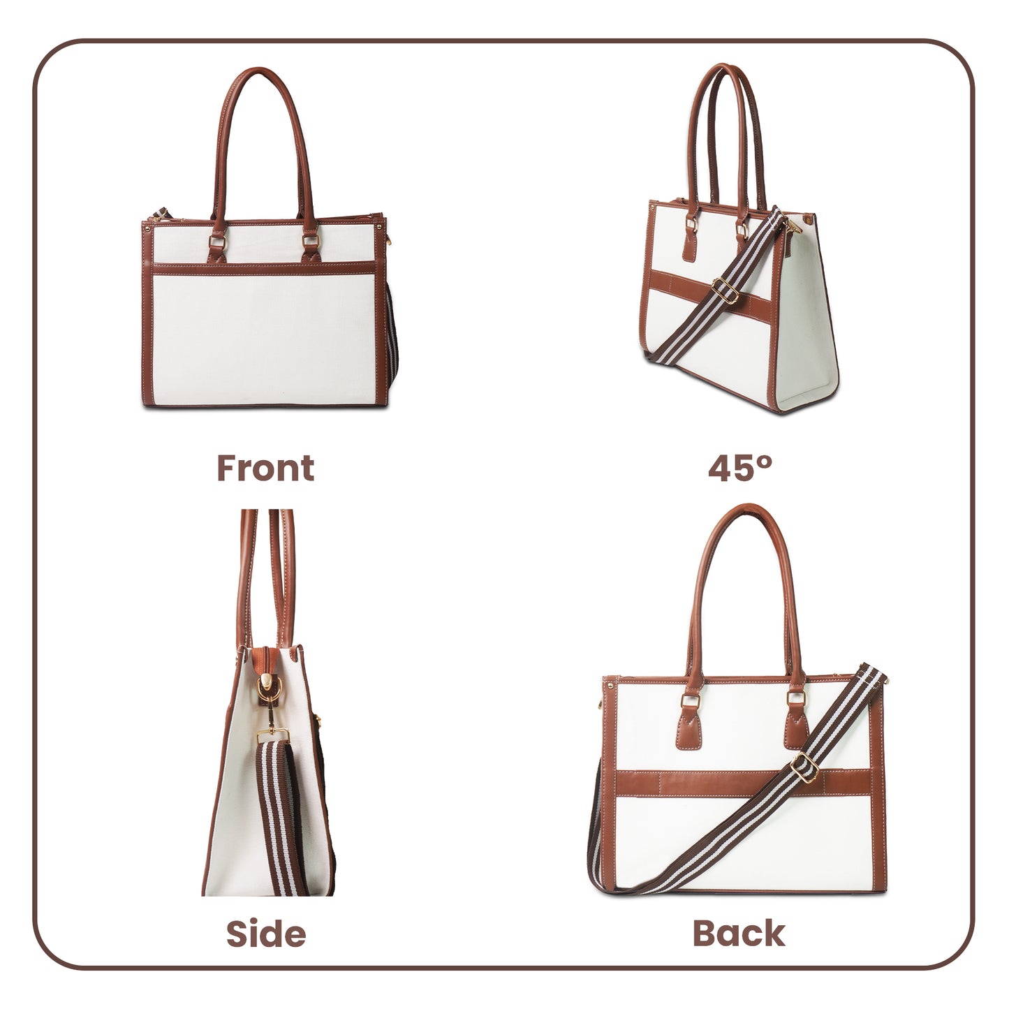 Women Canvas Laptop Tote Bag 14 inch Casual Briefcase Handbag