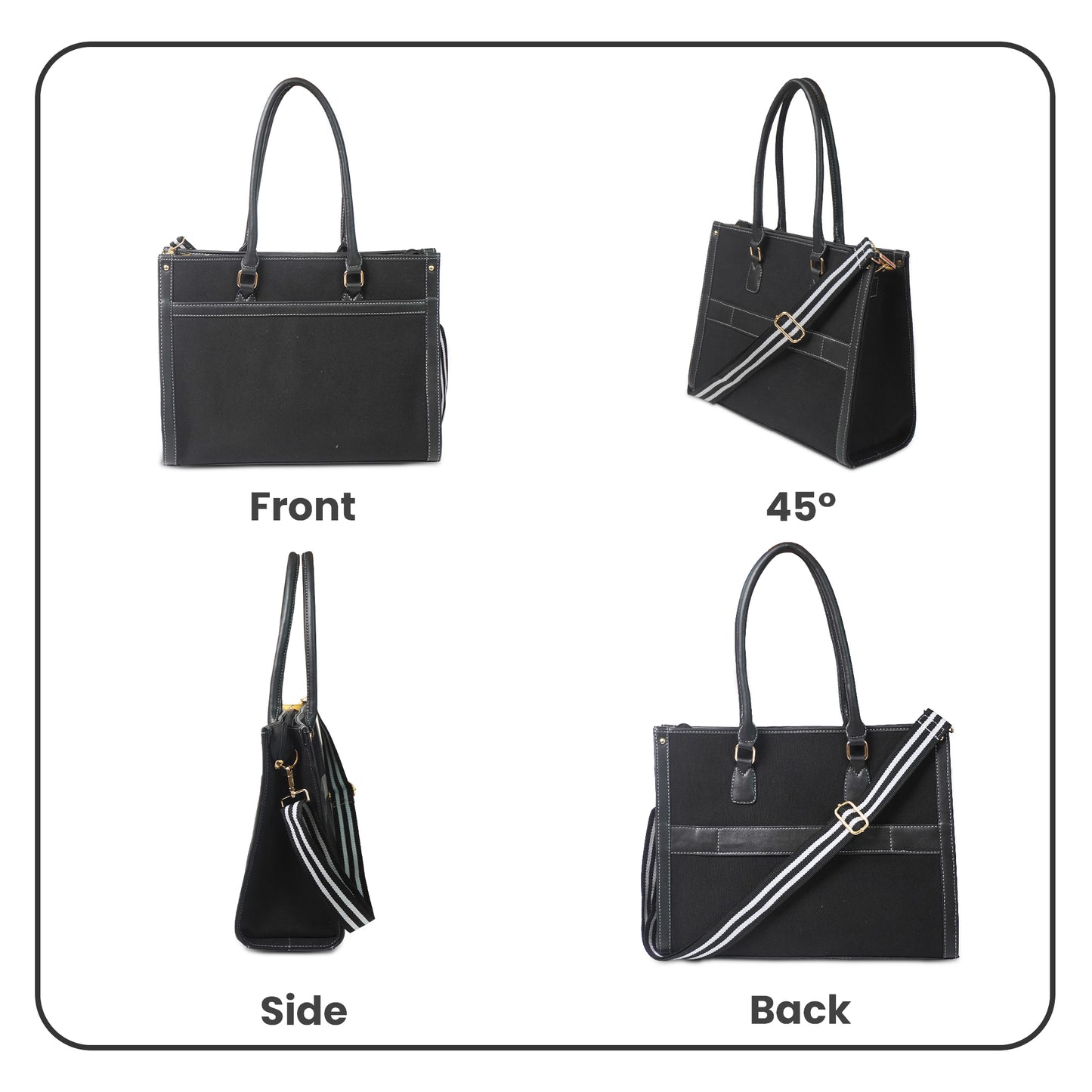 Women Canvas Laptop Tote Bag 14 inch Casual Briefcase Handbag