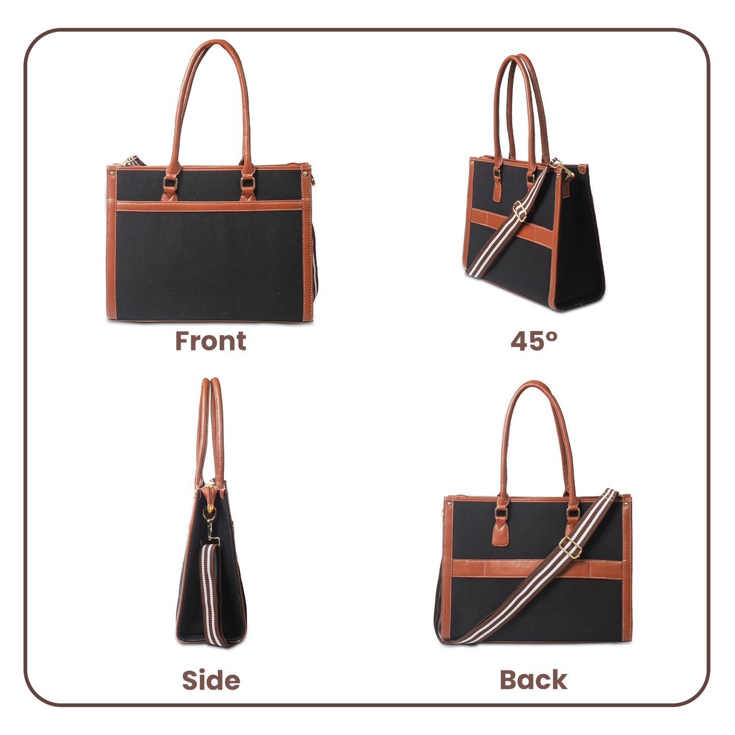 Women Canvas Laptop Tote Bag 14 inch Casual Briefcase Handbag