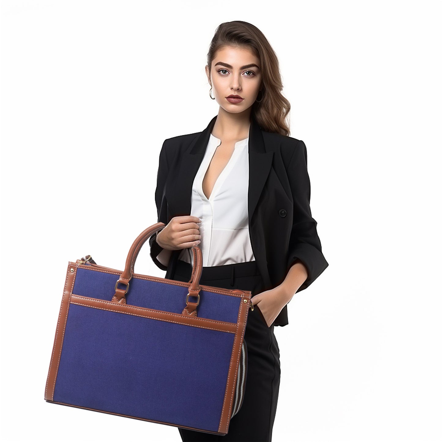 Women Canvas Laptop Tote Bag 14 inch Casual Briefcase Handbag