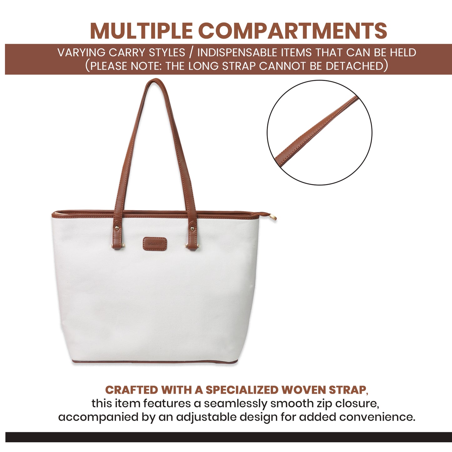 Womanix Canvas Laptop Tote Bag 14 inch Handbag