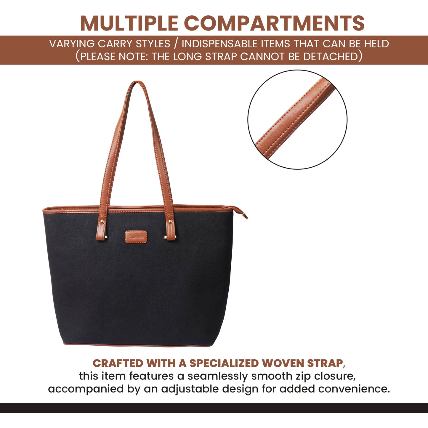 Womanix Canvas Laptop Tote Bag 14 inch Handbag