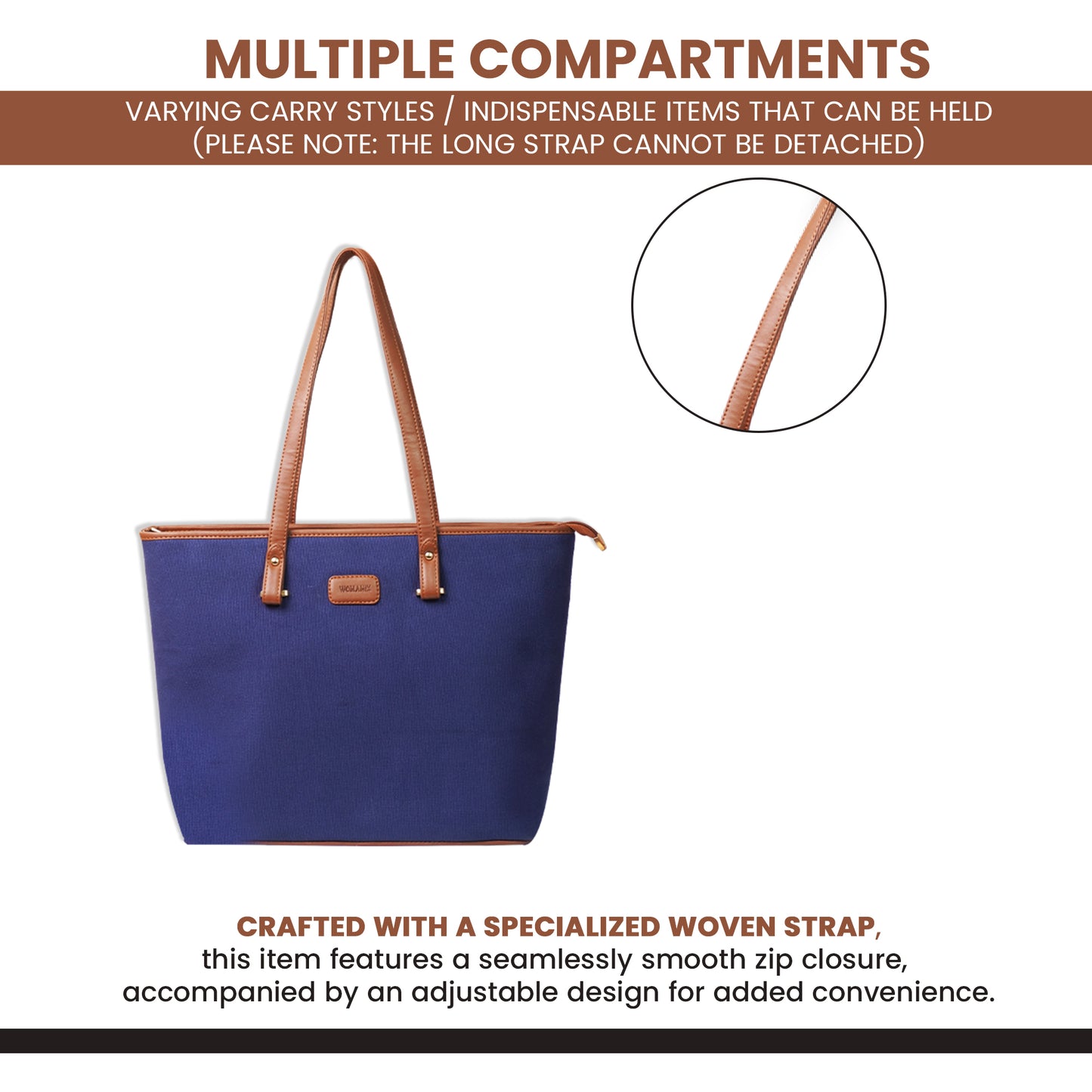Womanix Canvas Laptop Tote Bag 14 inch Handbag