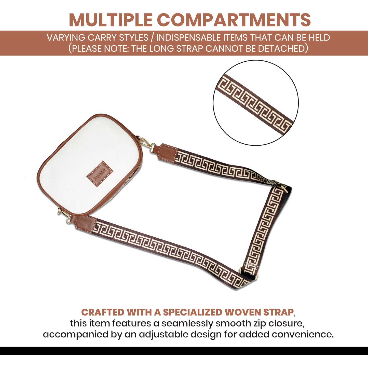 Womanix Canvas Sling Bag, Shoulder Sling Bag with Adjustable Strap
