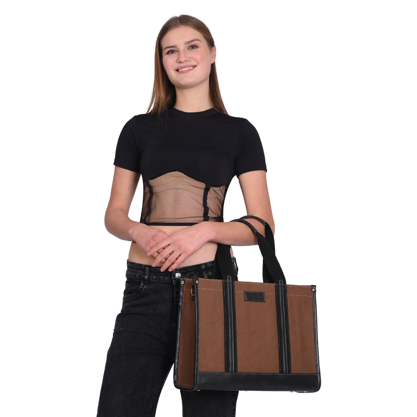 Canvas Laptop Tote Bag 14 inch Casual Briefcase Handbag