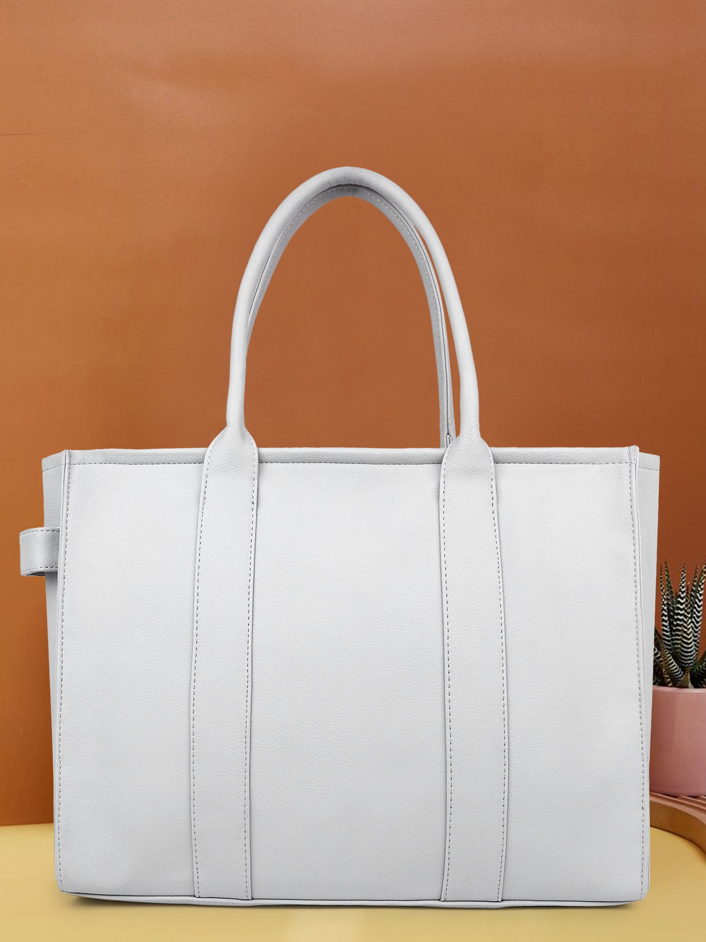 Womens Genuine Faux Leather Laptop Tote Bag, Breifcase Business Bag 14" Laptop Bag (0048))