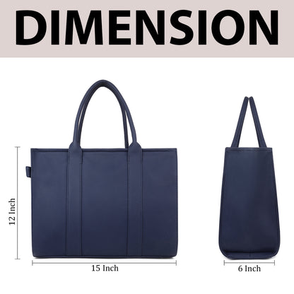 Womens Genuine Faux Leather Laptop Tote Bag, Breifcase Business Bag 14" Laptop Bag (0048))