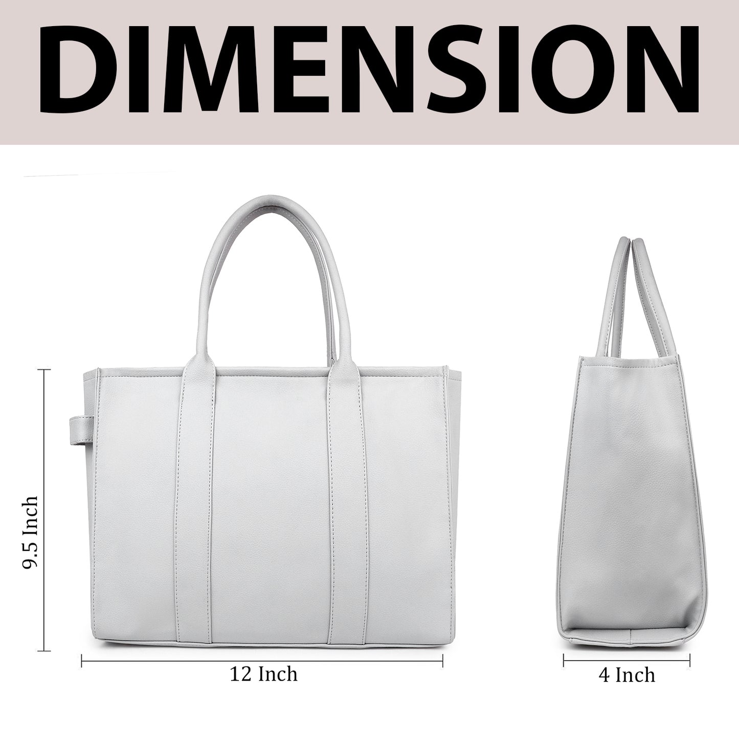 Womens Genuine Faux Leather Laptop Tote Bag, Breifcase Business Bag 14" Laptop Bag (0048))
