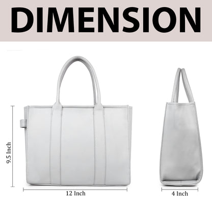 Womens Genuine Faux Leather Laptop Tote Bag, Breifcase Business Bag 14" Laptop Bag (0048))