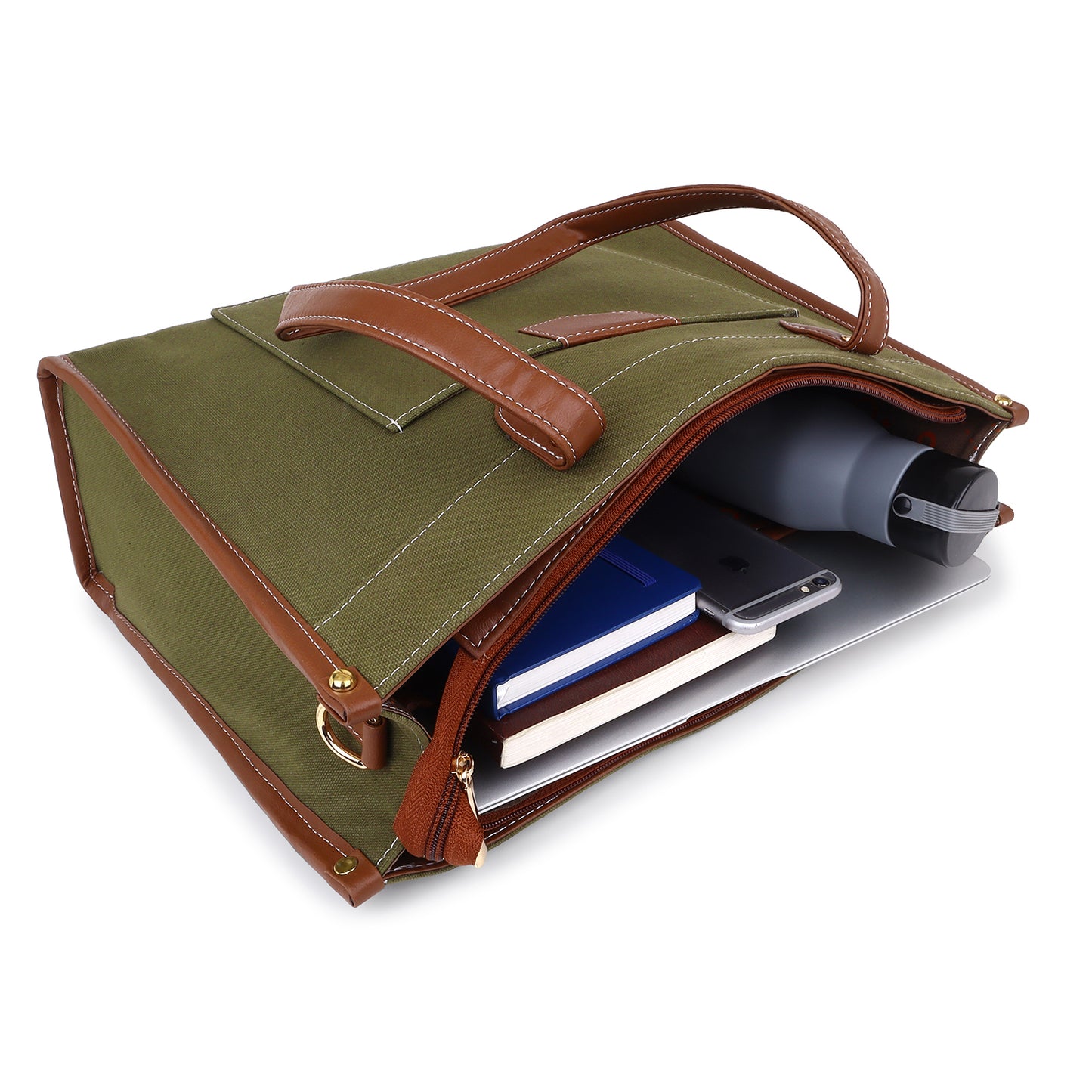 Canvas Laptop Tote Bag 14 inch Casual Briefcase Handbag