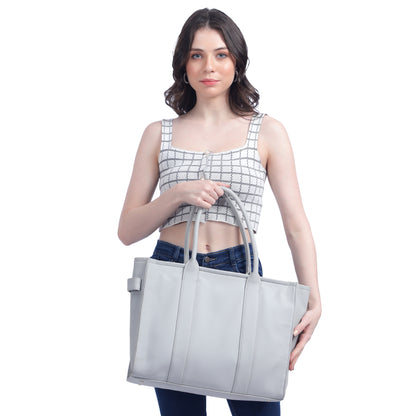 Womens Genuine Faux Leather Laptop Tote Bag, Breifcase Business Bag 14" Laptop Bag (0048))