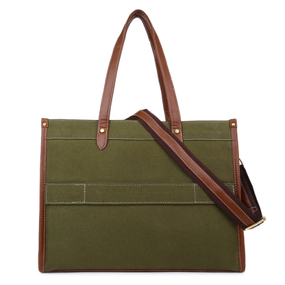 Canvas Laptop Tote Bag 14 inch Casual Briefcase Handbag