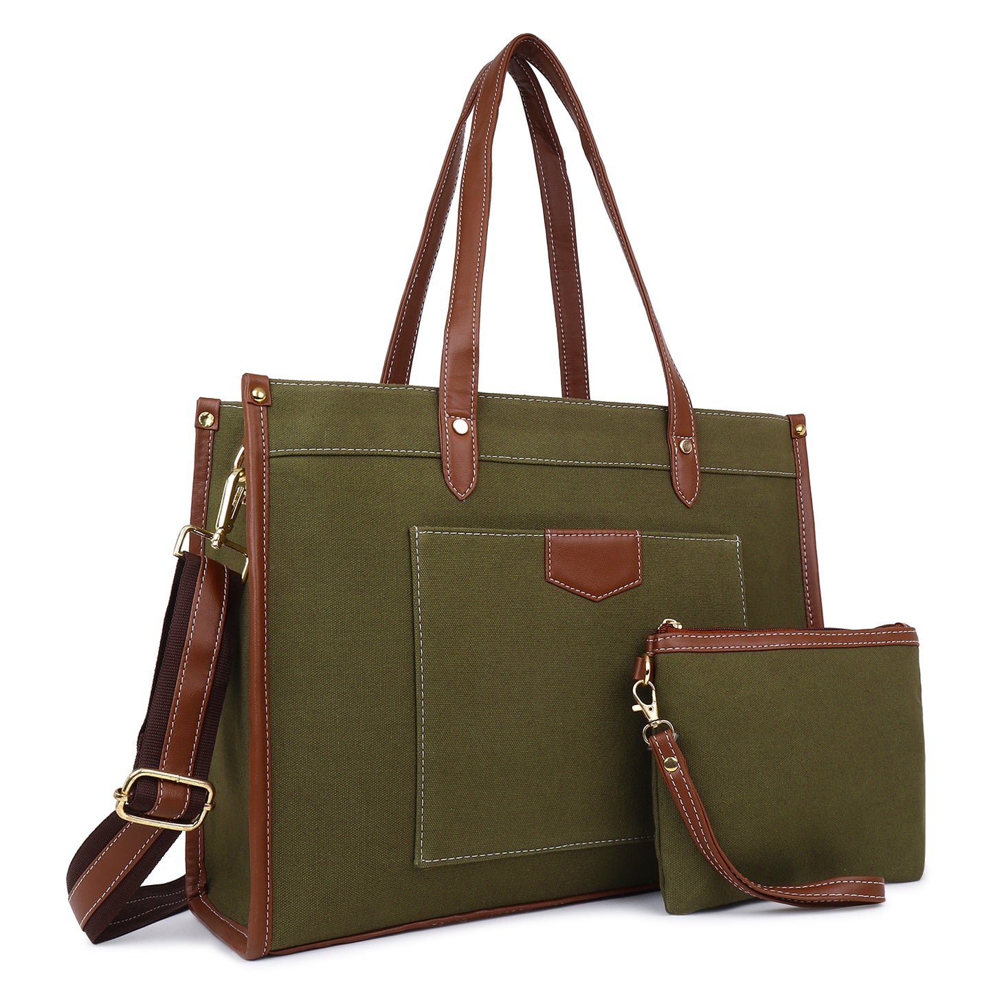 Canvas Laptop Tote Bag 14 inch Casual Briefcase Handbag