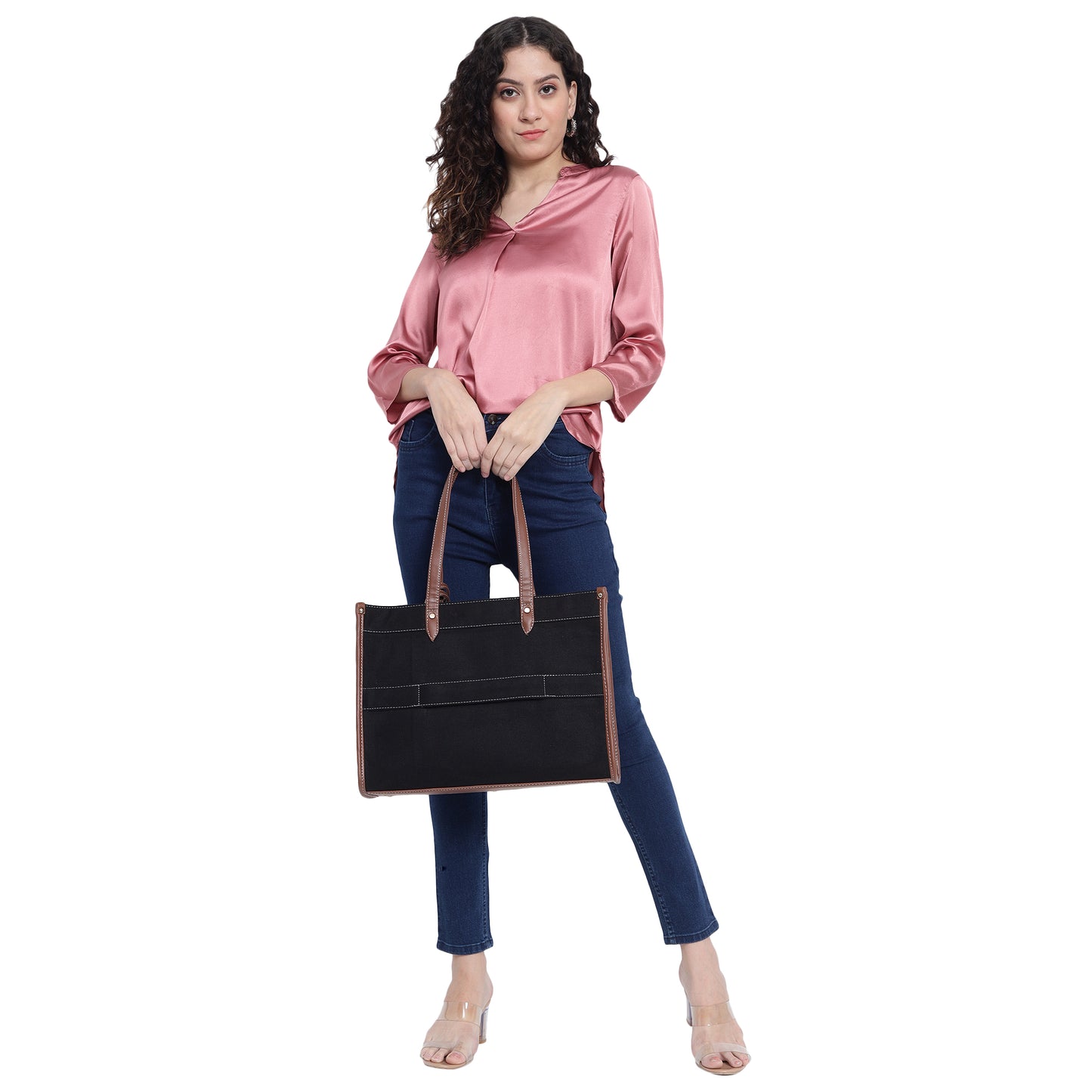 Canvas Laptop Tote Bag 14 inch Casual Briefcase Handbag