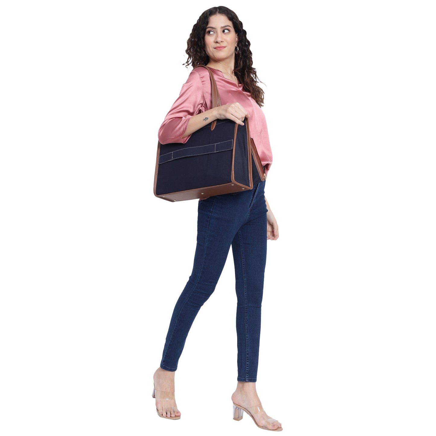 Canvas Laptop Tote Bag 14 inch Casual Briefcase Handbag