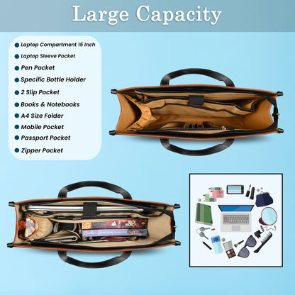 Women PU Laptop Tote bag 14 Inch College Bag Office Bag Briefcase Handbag (0081)