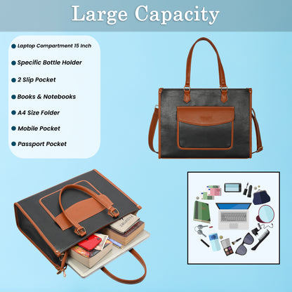 Women PU Laptop Tote bag 15 Inch College Bag Office Bag Briefcase Handbag (0076)