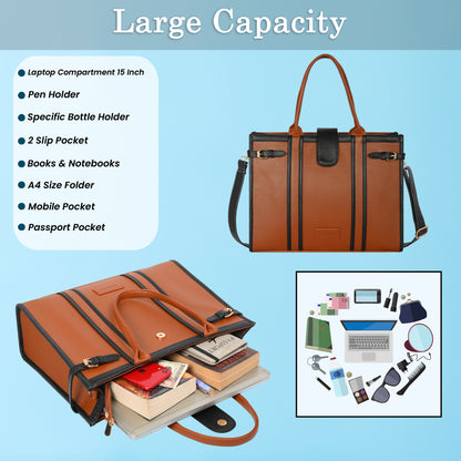 Women PU Laptop Tote bag 15 Inch College Bag Office Bag Briefcase Handbag(0075)