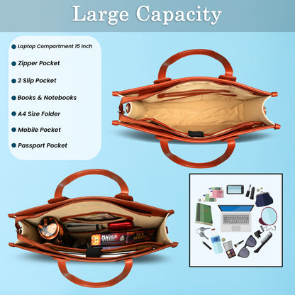 Women PU Laptop Tote bag 15 Inch College Bag Office Bag Briefcase Handbag (0079)