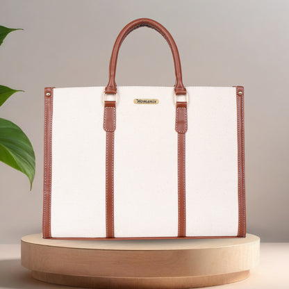 Womanix Canvas Tote Bag for Women | Fits Upto 14" Laptop Bag | Ladies Purse Handbags(92)