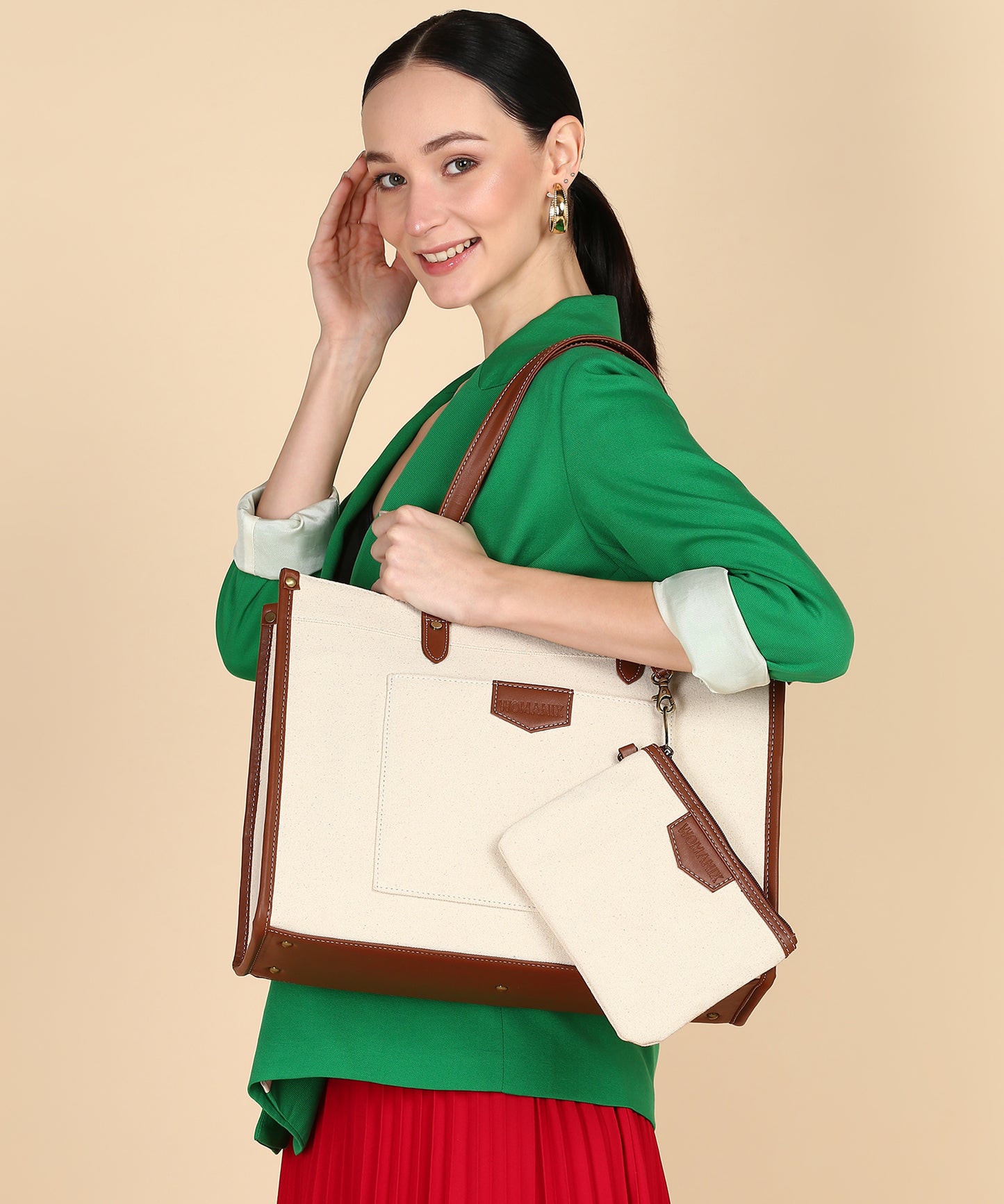 Canvas Laptop Tote Bag 14 inch Casual Briefcase Handbag