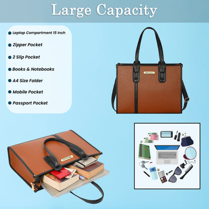 Women PU Laptop Tote bag 15 Inch College Bag Office Bag Briefcase Handbag (0079)