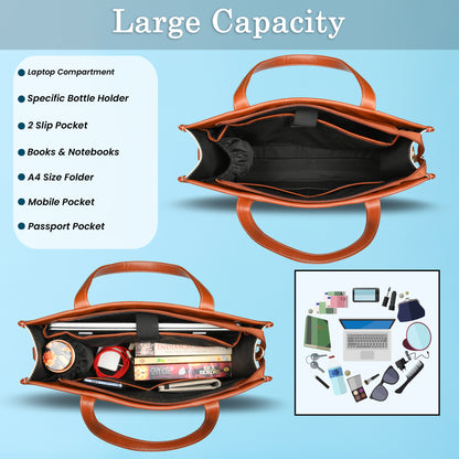 Women Canvas Laptop Tote Bag 14 inch Casual Briefcase Handbag